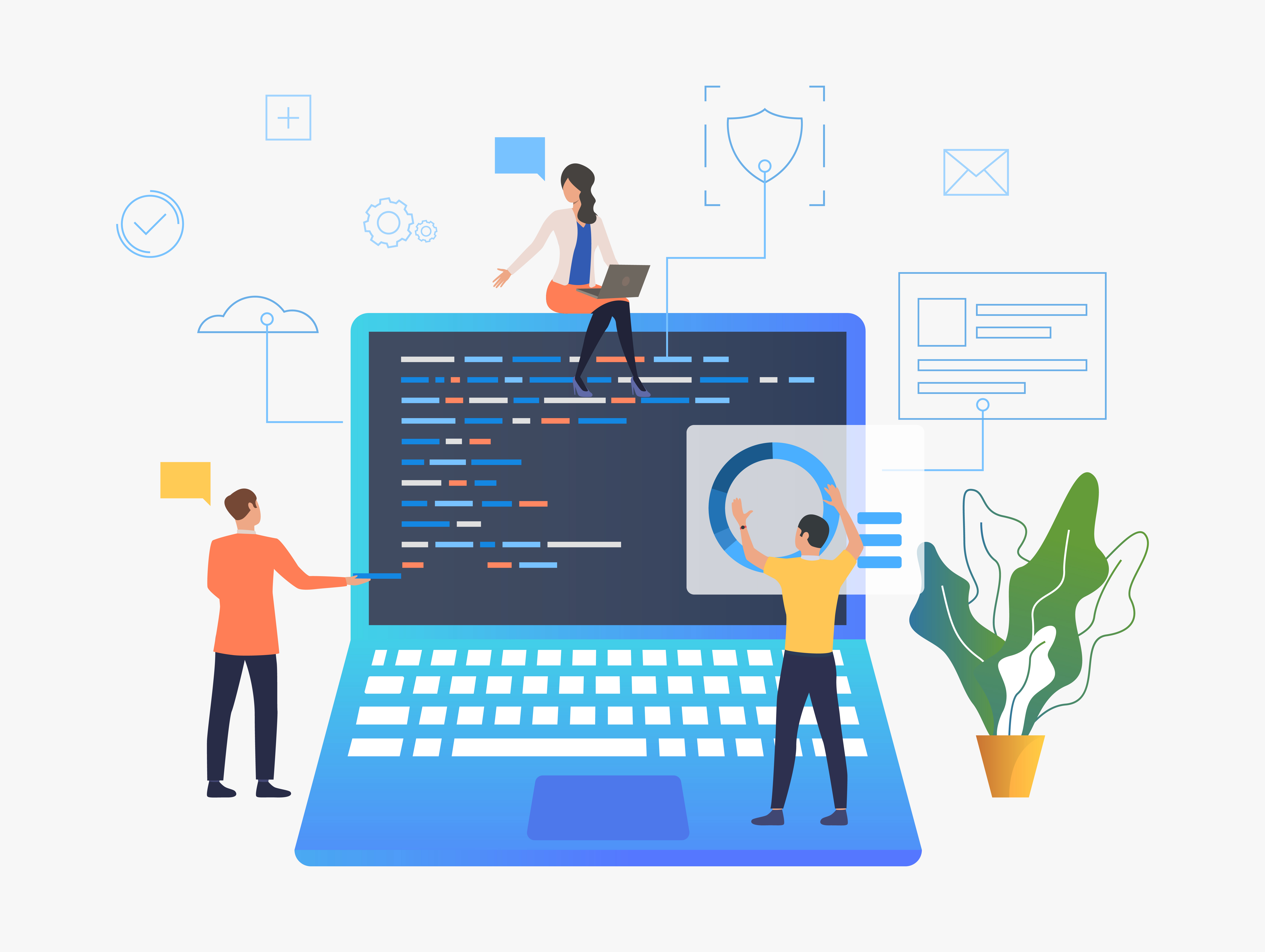 Rotating Web Design Illustration